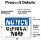 Signmission Genius At Work, 7 in W x Rectangle, Vinyl Decal OS-2PACK-NS-D-57-L-13104 - alternate 2